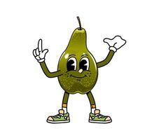 dibujos animados maravilloso Pera Fruta personaje sonriente vector