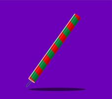 Merry Christmas font, slash symbol as a cracker vector