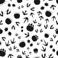 Dinosaur footprints seamless pattern background vector