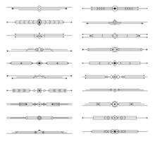 Art deco dividers and menu border line elements vector