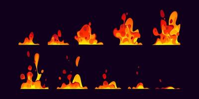 Volcano lava or magma animation game sprite effect vector