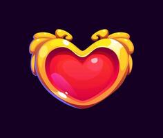Cartoon game heart with a glossy red center vector