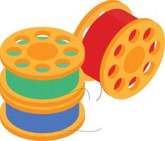 Sewing Bobbins with Threads vector