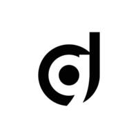 Letter g d negative space modern typography branding logo vector