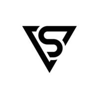 Letter c s v triangle shape modern initial typography logo vector