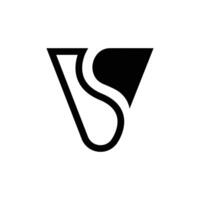 Letter Sv or Vs creative line art negative space typography logo vector