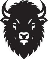Bison Head Silhouette A Timeless Symbol of Strength vector