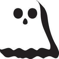 Halloween Ghost Boo Icon in with Black Partial 3d Shadow Silhouette Perfect for Kids Halloween Projects and Spooky Design Themes vector