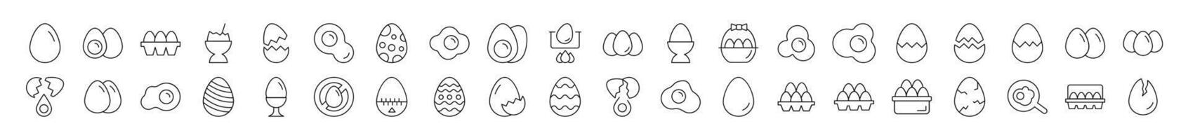 Egg Simple Isolated Line Icons Collection. Editable Stroke. Suitable for Web Sites, Books, Cards, Apps vector