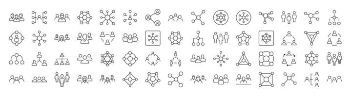 Company and Staff Outline Web Line Icons Collection. Editable Stroke. Minimalistic Linear Pictogram for Design of Cards, Apps, Banners, Posts vector
