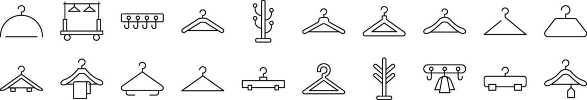 Simple Linear Icon of Clothing Hanger. Editable Stroke. Minimalistic Linear Pictogram for Design of Cards, Apps, Banners, Posts vector