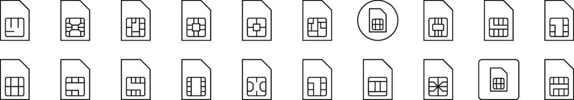 Simple Linear Icon of Chip. Editable Stroke. Minimalistic Linear Pictogram for Design of Cards, Apps, Banners, Posts vector
