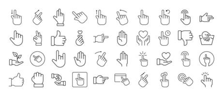 Simple Linear Icon of Gesture, Hand, Cursor. Editable Stroke. Minimalistic Linear Pictogram for Design of Cards, Apps, Banners, Posts vector