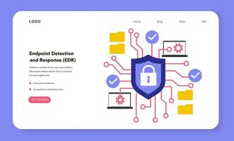 Endpoint detection and response web banner or landing page. Endpoint vector