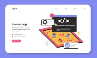 Sandboxing web banner or landing page. Security mechanism for isolation vector