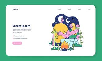 Retreat web banner or landing page. Modern practice for body vector