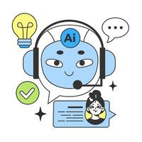 Banking industry automatization with artificial intelligence. Fintech vector