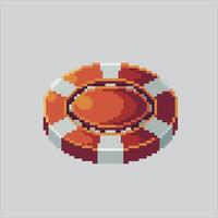 Pixel art illustration Chip. Pixelated Token Chip. Casino Token Chip pixelated for the pixel art game and icon for website and game. old school retro. vector