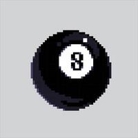 Pixel art illustration Billiard Ball. Pixelated Pool Ball. Number 8 Billiard Pool Ball pixelated for the pixel art game and icon for website and game. old school retro. vector