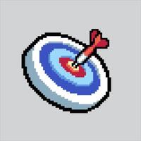 Pixel art illustration Darts. Pixelated Arrow Target. Darts Arrow Target pixelated for the pixel art game and icon for website and game. old school retro. vector