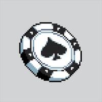 Pixel art illustration Chip. Pixelated Token Chip. Casino Token Chip pixelated for the pixel art game and icon for website and game. old school retro. vector