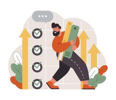 Emotional intelligence. Emotion balance and control skill. EQ development. vector