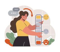 Emotional intelligence. Emotion balance and control skill. EQ development. vector