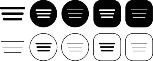 Black Three Lines Filter Solid and Outline Icon vector