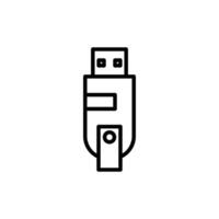 Pendrive line icon isolated on white background vector