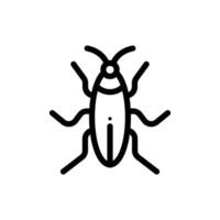 Cockroach line icon isolated on white background vector