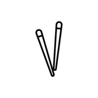 Chopsticks line icon isolated on white background vector