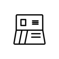 Bankbook line icon isolated on white background vector