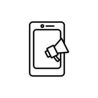 Advertising line icon isolated on white background vector