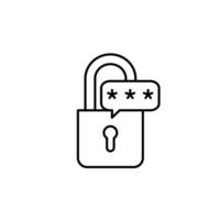 pasword lock thin outline icon design good for web or mobile app vector