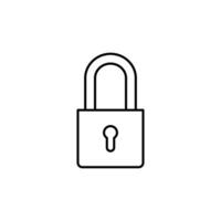 pad lock thin outline icon design good for web or mobile app vector