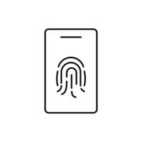 smartphone fingerprint protection thin outline icon design good for web or mobile app vector