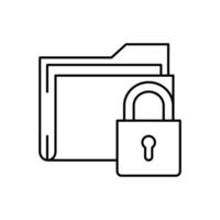 lock folder thin outline icon design good for web or mobile app vector