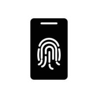 smartphone fingerprint protection solid icon design good for web or mobile app vector