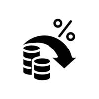 tax reduction solid icon design good for web or mobile app vector