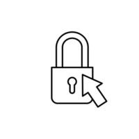 lockpad click thin outline icon design good for web or mobile app vector