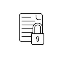 document protection thin outline icon design good for web or mobile app vector