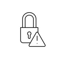 pad lock with exlamation mark thin outline icon design good for web or mobile app vector