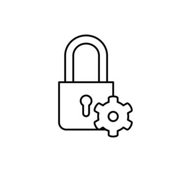 privacy system protection thin outline icon design good for web or mobile app vector