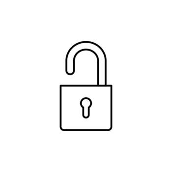 unlock lockpad thin outline icon design good for web or mobile app vector
