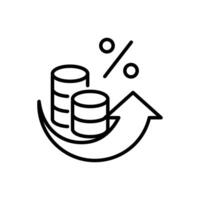 tax rising thin outline icon design good for web or mobile app vector