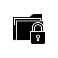 lock folder solid icon design good for web or mobile app vector
