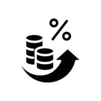 tax rising solid icon design good for web or mobile app vector
