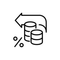 tax return thin outline icon design good for web or mobile app vector