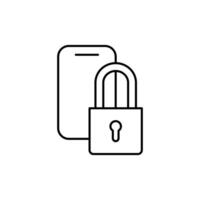 smartphone and lockpad thin outline icon design good for web or mobile app vector