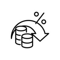 tax reduction thin outline icon design good for web or mobile app vector